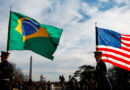 Флаги Бразилии и США